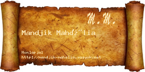 Mandjik Mahália névjegykártya